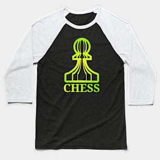 Chess Pawn Neon Green Baseball T-Shirt